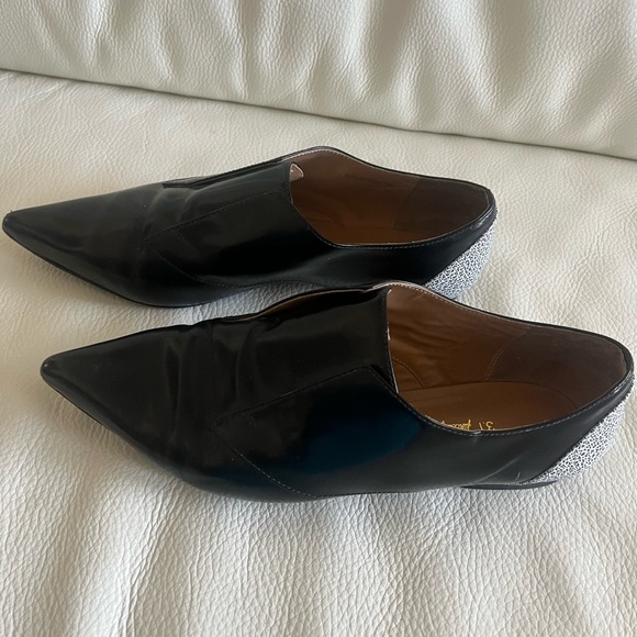 Philip Lim 3.1 Nacy Oxford Pointed Dress Flats Black/White - Picture 3 of 6